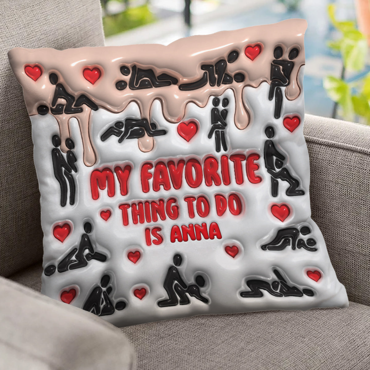 My Favorite Thing To Do Is You - Personalized Couple Throw Pillow