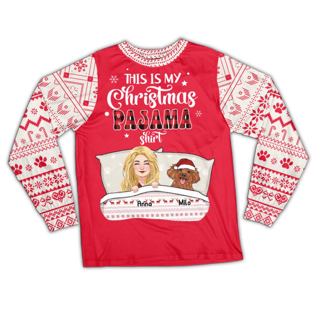 This Is My Christmas Pajama Shirt - Personalized Dog Pajamas Set