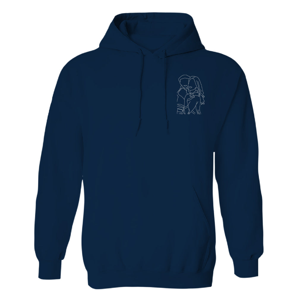 Custom Line Art - Personalized Mother Embroidered Hoodie