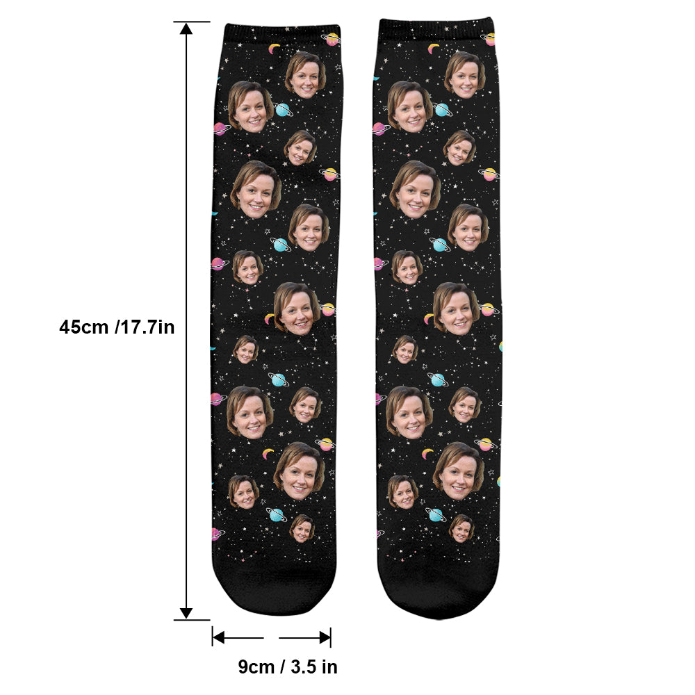 Custom Face Galaxy - Personalized Step Mom Socks