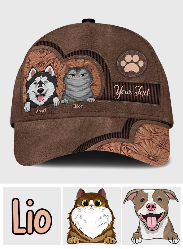 Dog Cat Personalized Cap - Gift for dog lovers, dog lover, cat lover - Personalized Classic Cap