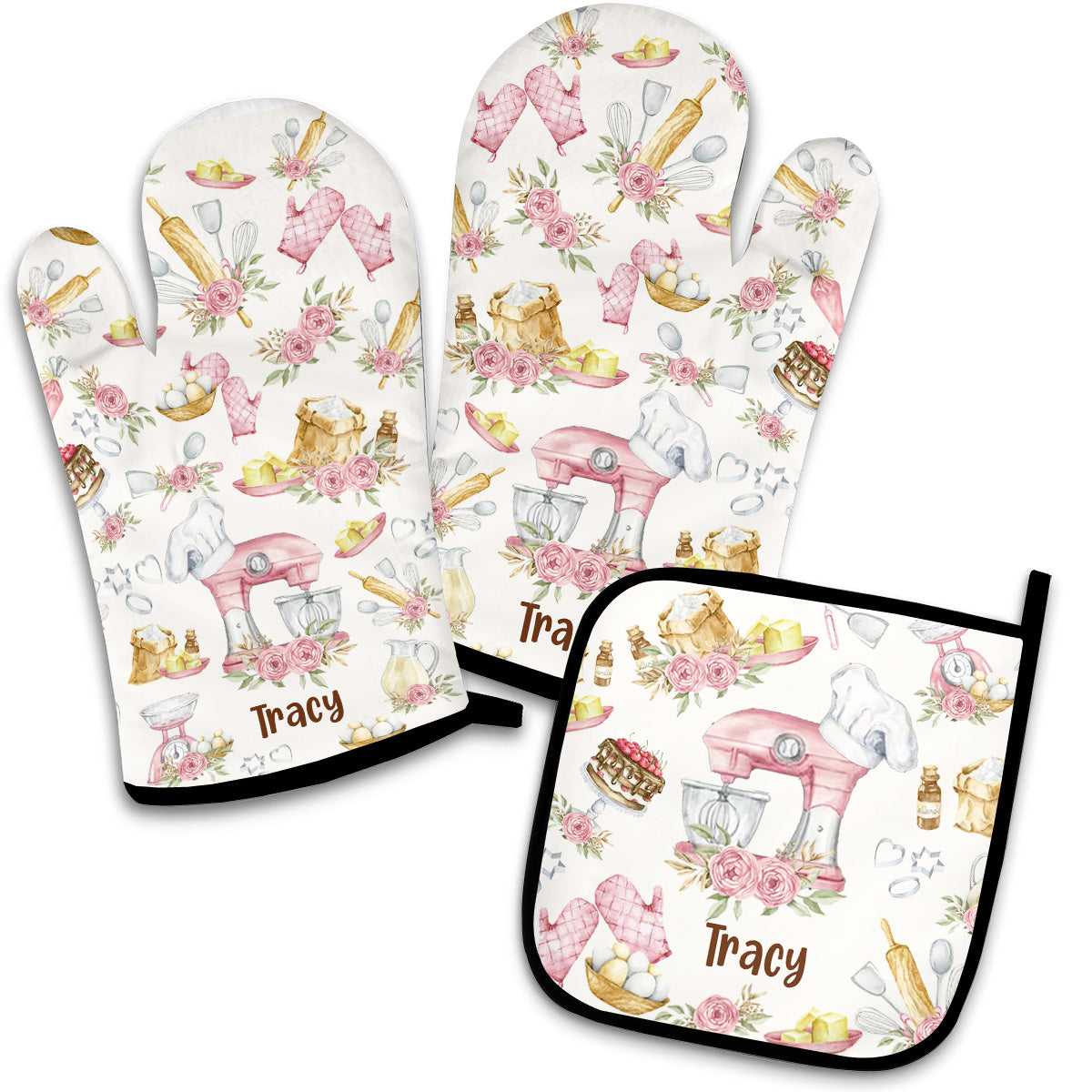 Baking Is My Therapy - Personalized Baking Oven Mitts & Pot Holder