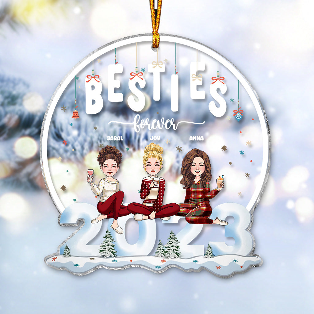 Besties Forever - Personalized Bestie Transparent Ornament