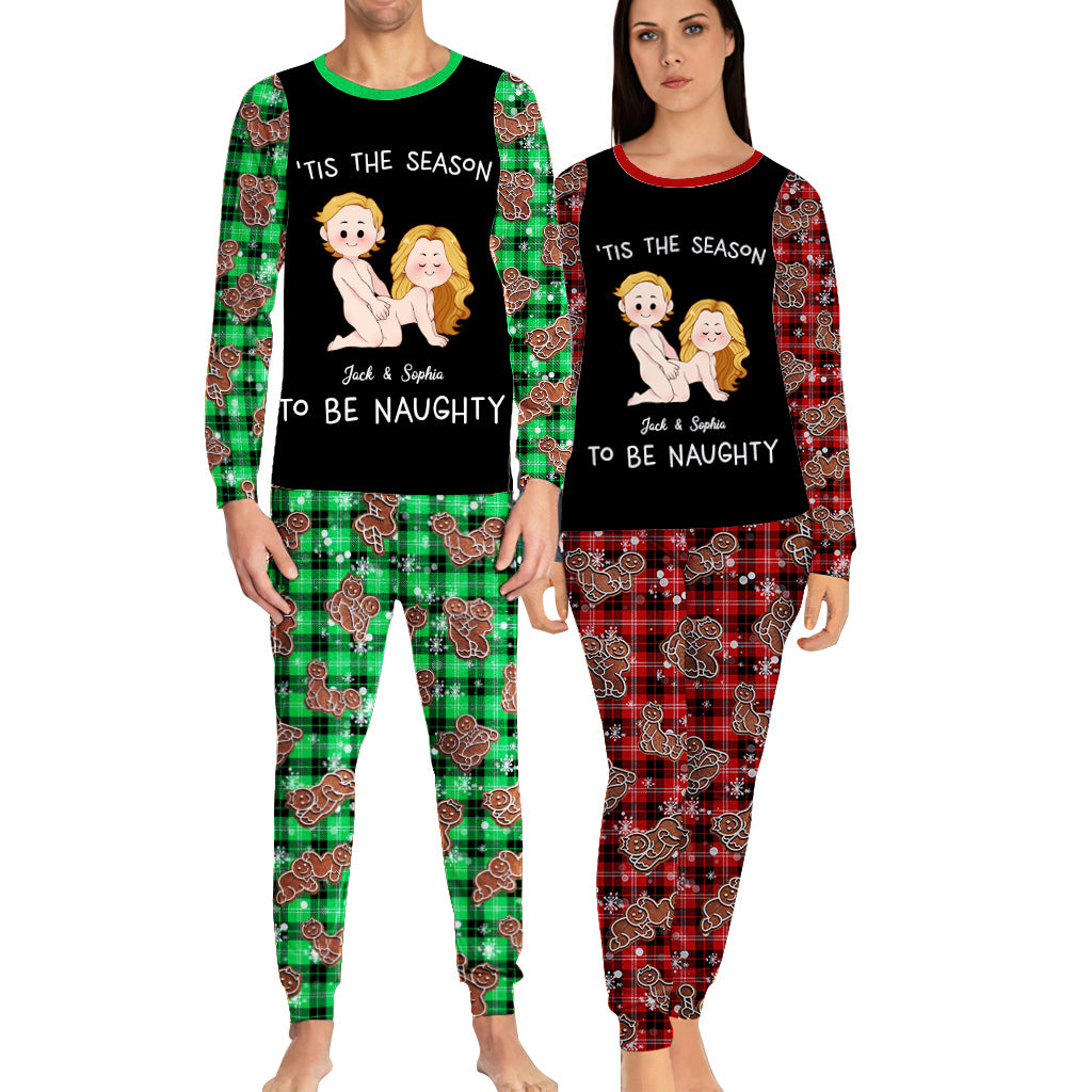 Tis The Season To Be Naughty - Personalized Couple Pajamas Set