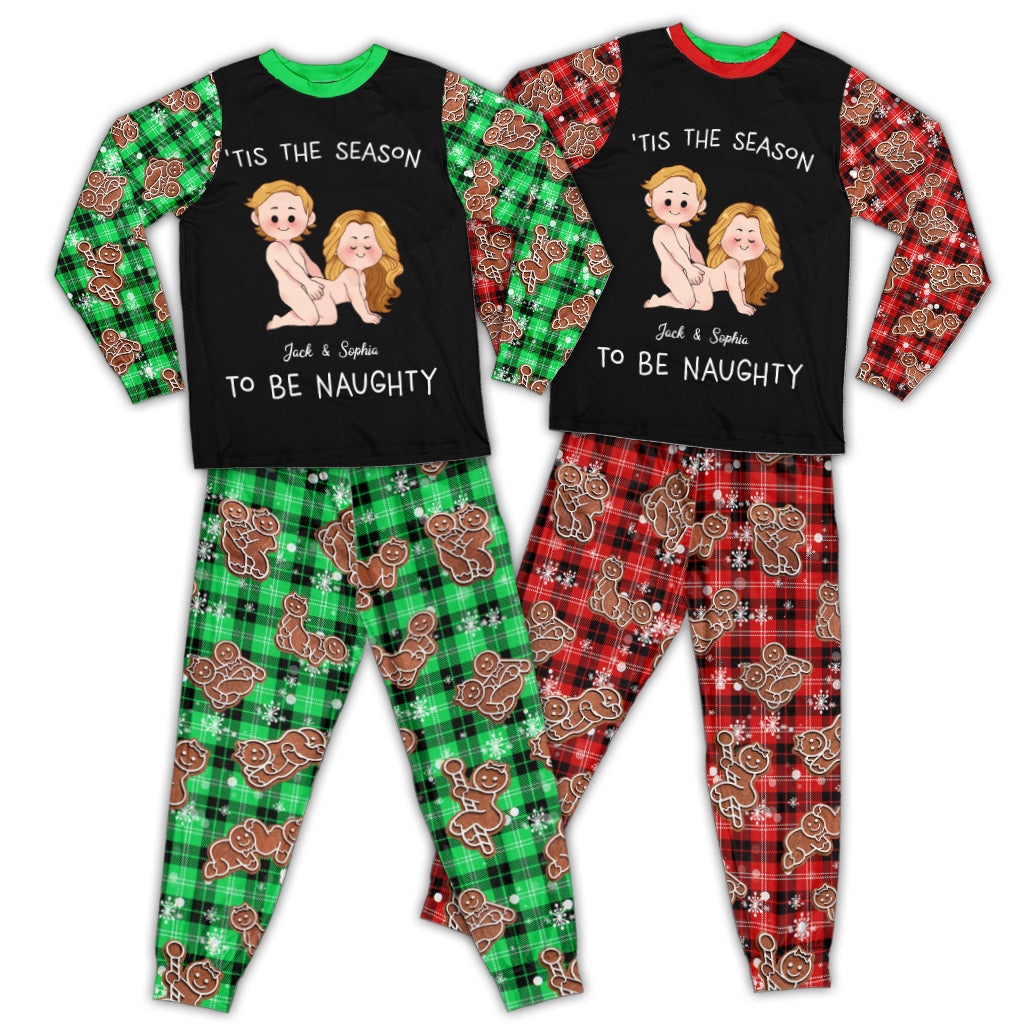 Tis The Season To Be Naughty - Personalized Couple Pajamas Set