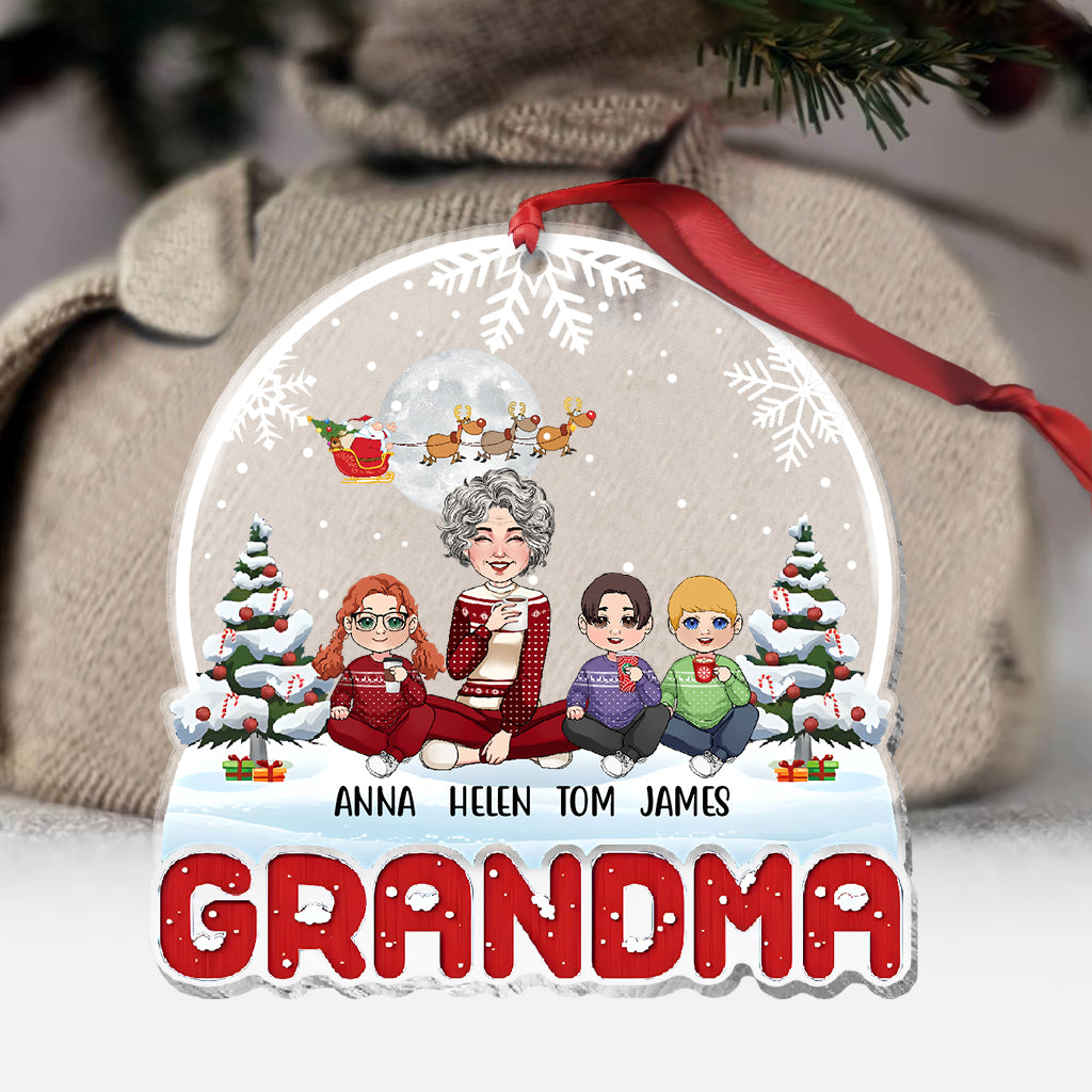 Merry Christmas Grandma - Personalized Grandma Transparent Ornament