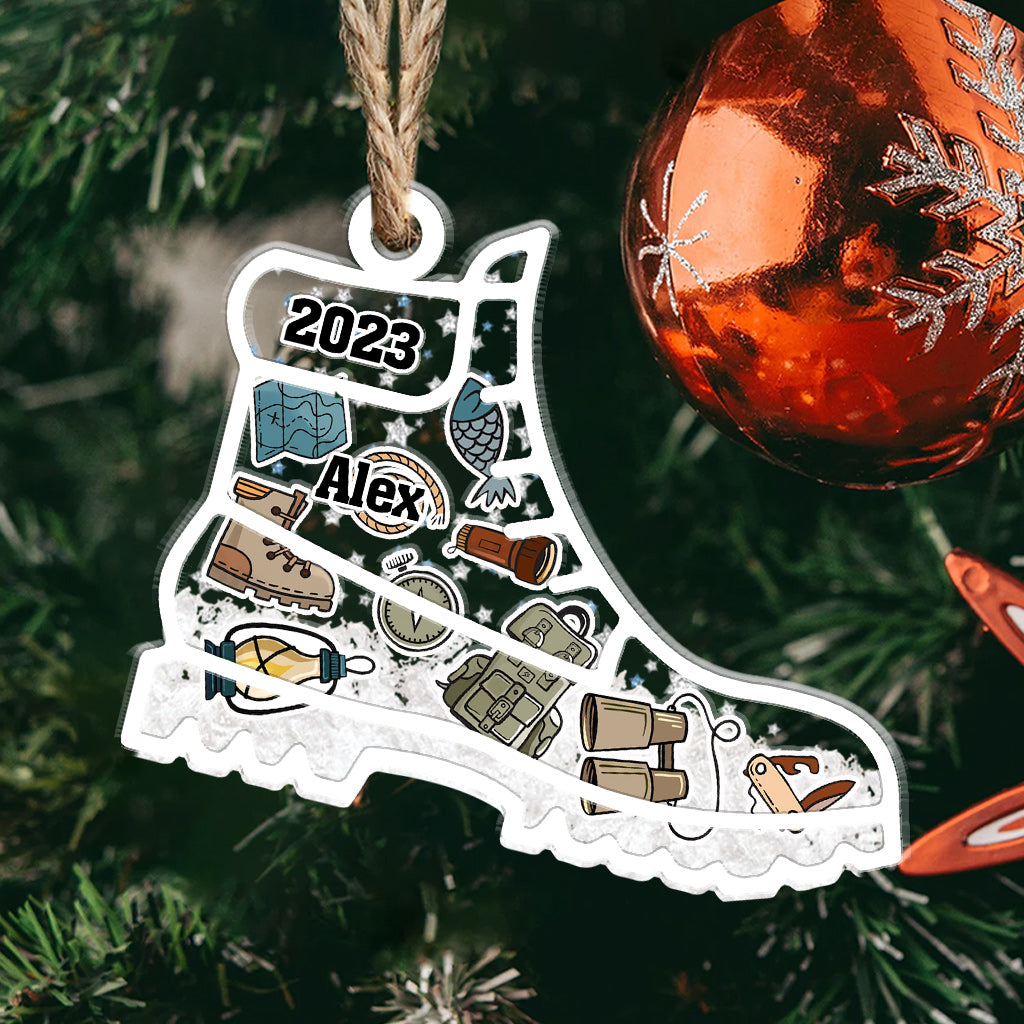 Hiking Boots Items - Personalized Hiking 3 Layered Shaker Ornament