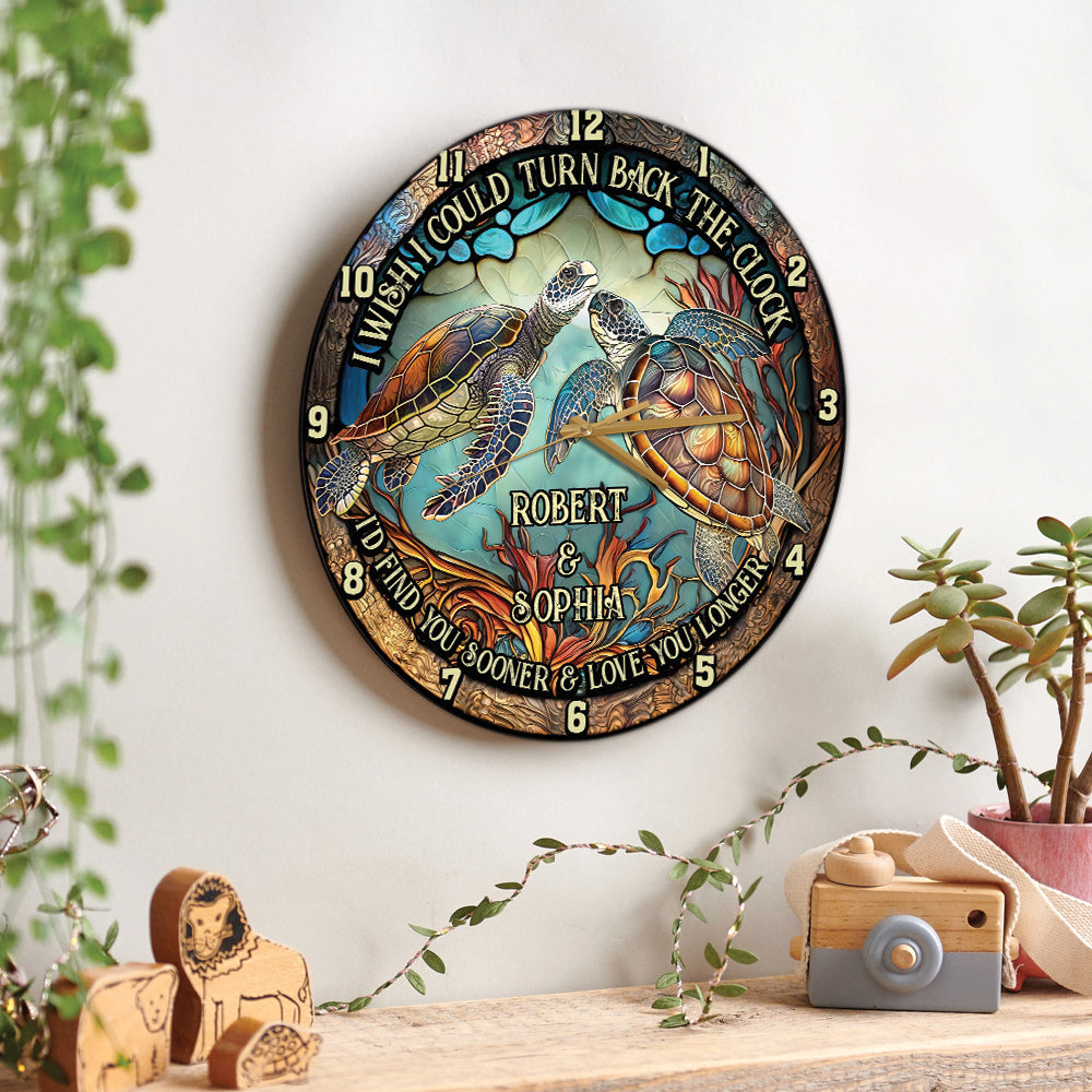 Turn Back The Clock - Personalized Turtle Wall Clock