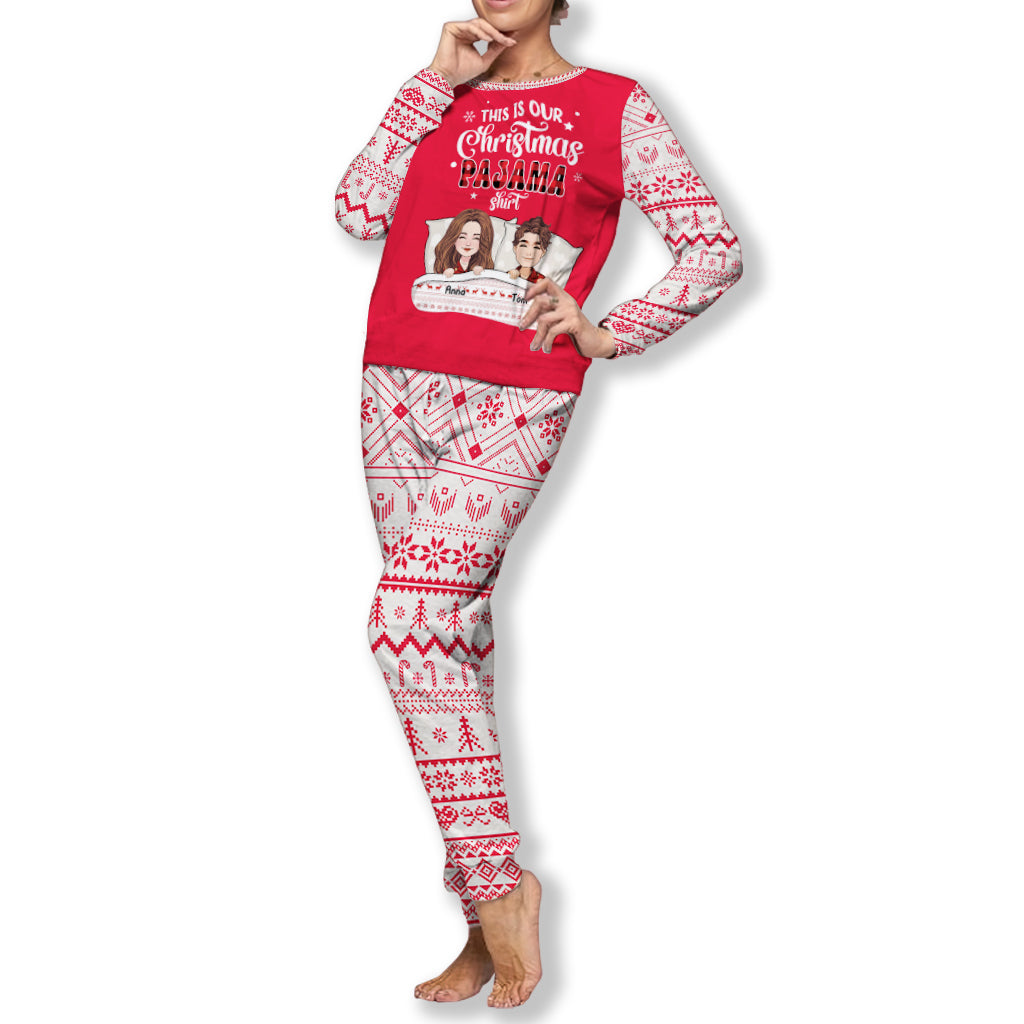 This Is Our Christmas Pajama Shirt - Personalized Couple Pajamas Set