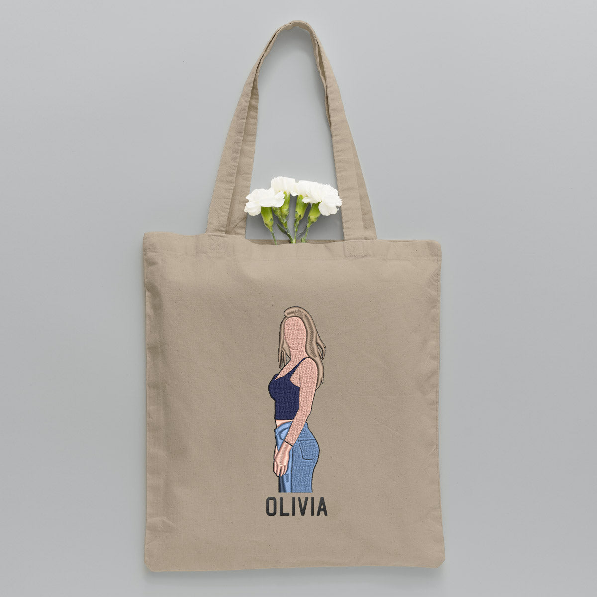 Custom 2D Photo - Personalized Aunt Embroidered Tote Bag
