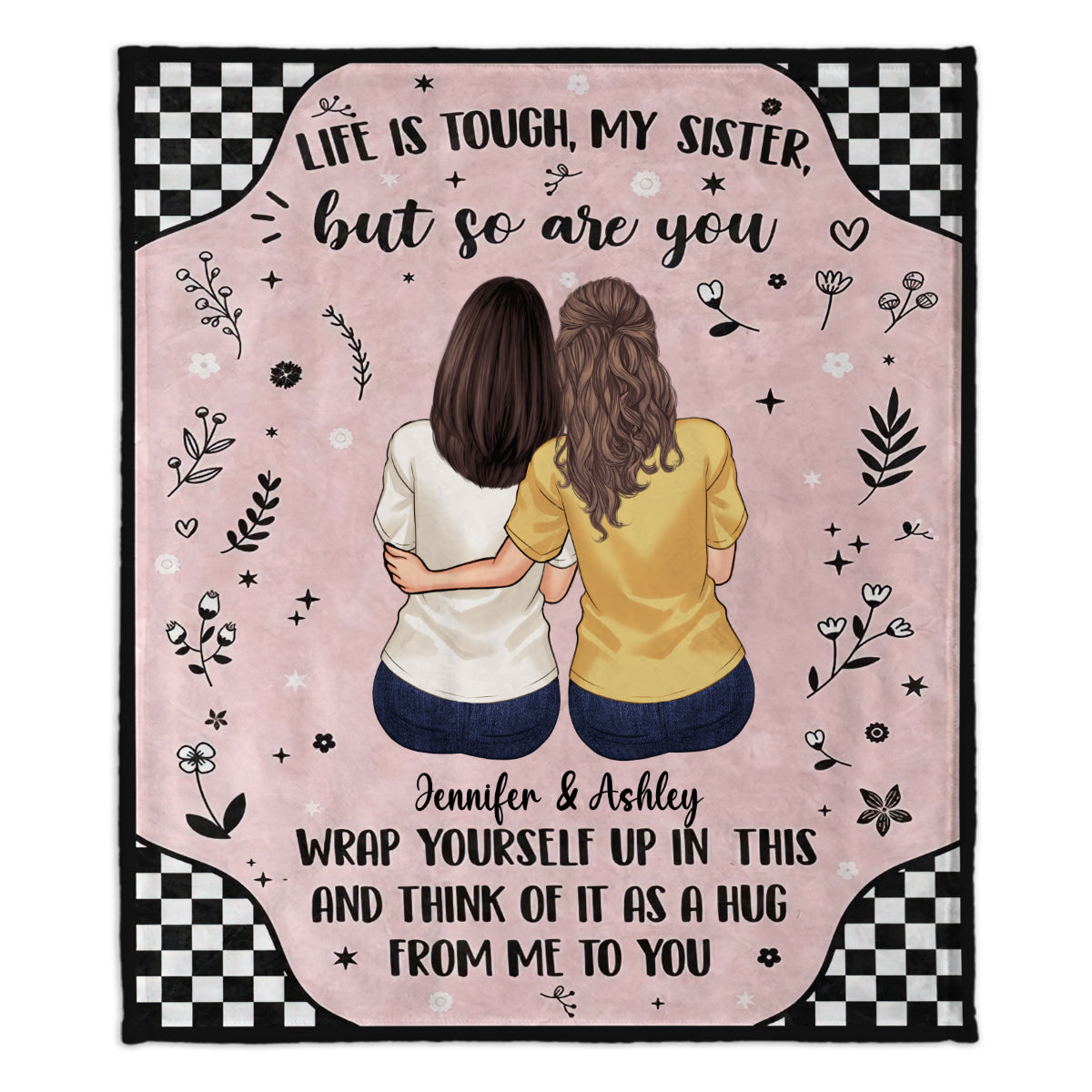 Life Is Tough - Personalized Sibling Blanket