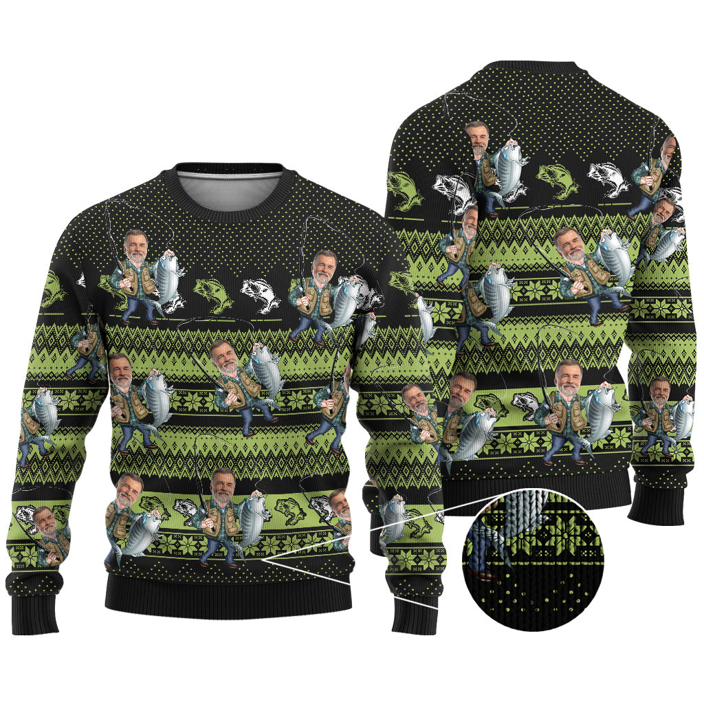 Love Fishing - Personalized Fishing Ugly Sweater