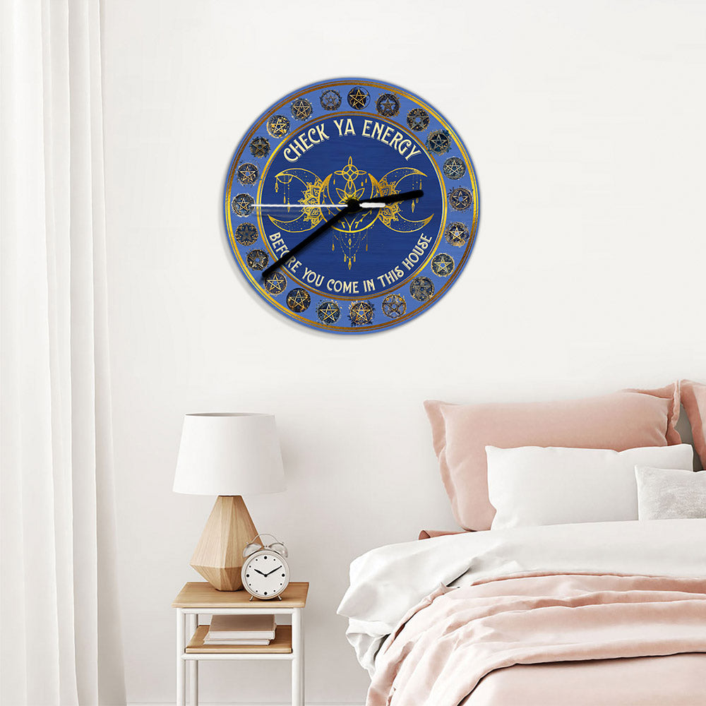 Check Your Energy - Witch Wall Clock