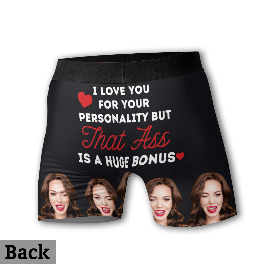 That Is A Huge Bonus - Personalized Couple Men's Boxer Briefs