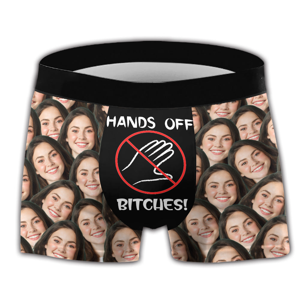 Hands Off - Personalized Couple Men Boxer Briefs