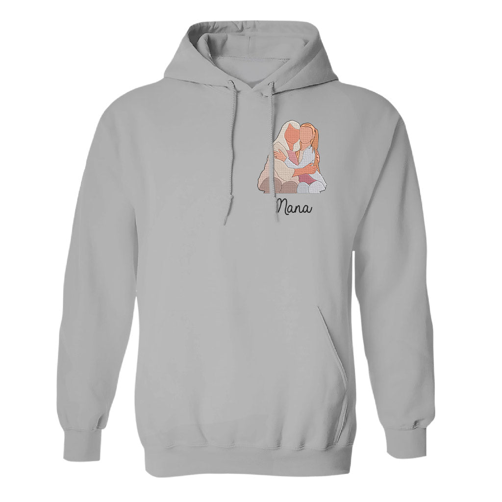 Custom 2D Photo - Personalized Grandma Embroidered Hoodie