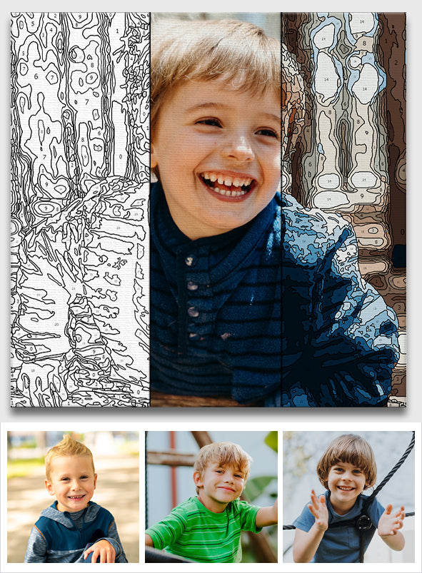 Custom Photo - Personalized grandson Paint By Numbers Kit