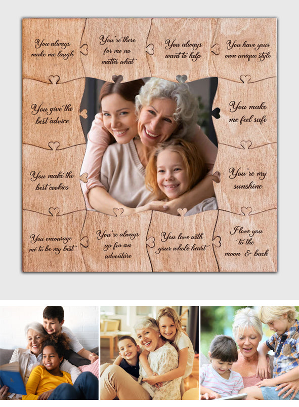 Reason Why I Love You Grandma - Gift for grandma - Personalized Picture Wooden Puzzle