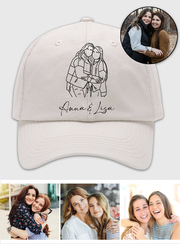 Custom Photo - Personalized Bestie Embroidered Classic Cap