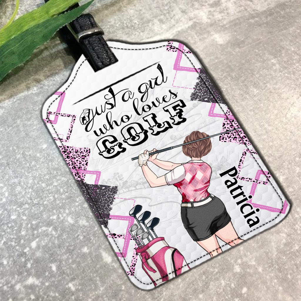 Just a girl - Personalized Golf Leather Luggage Tag