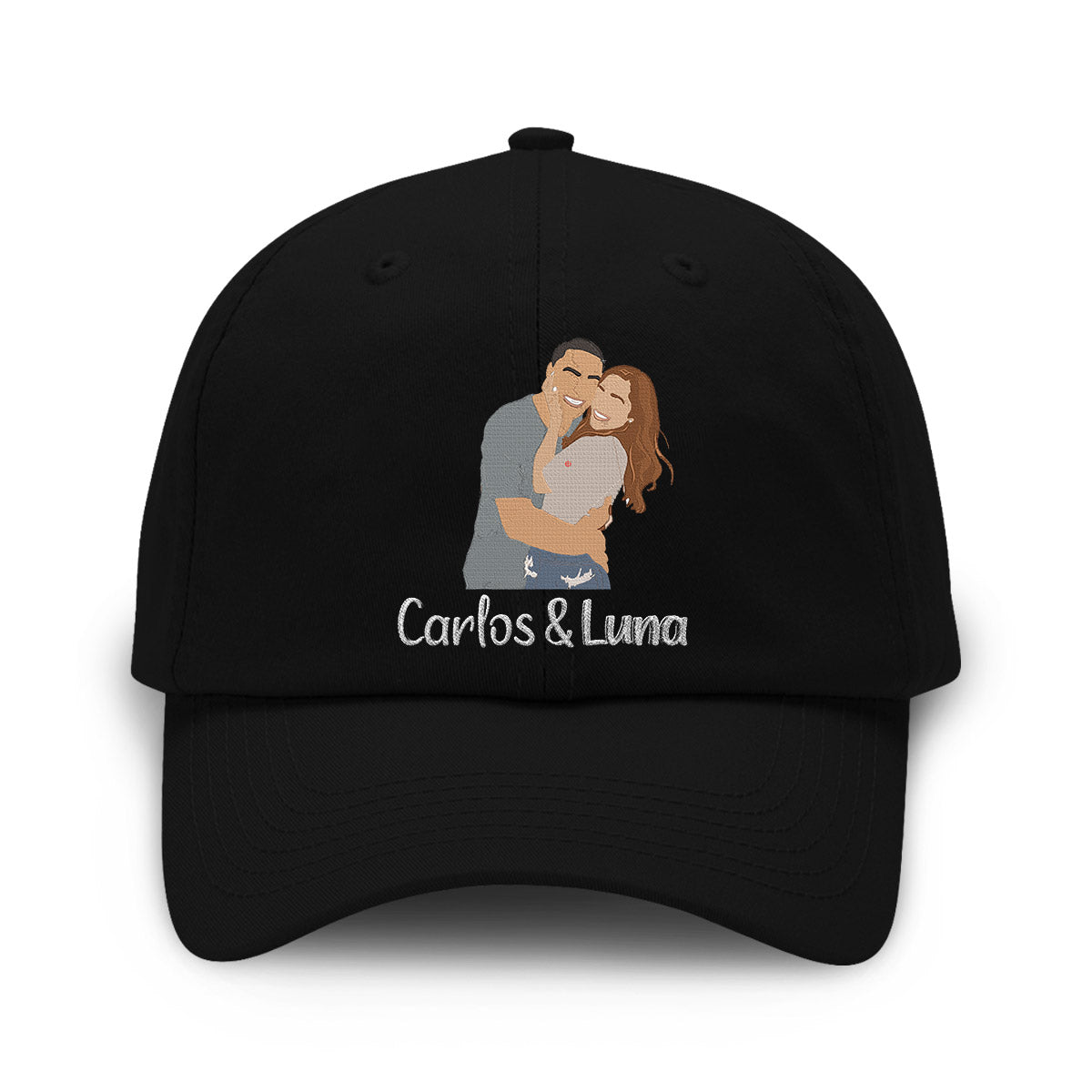 Custom 2D Photo - Personalized Couple Embroidered Classic Cap