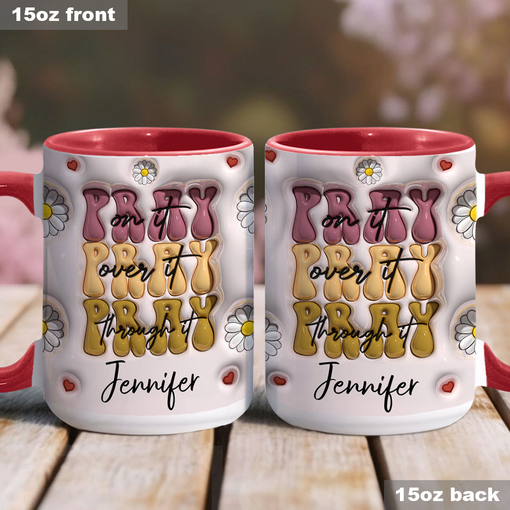 Pray On It - Personalized Christian Accent Mug