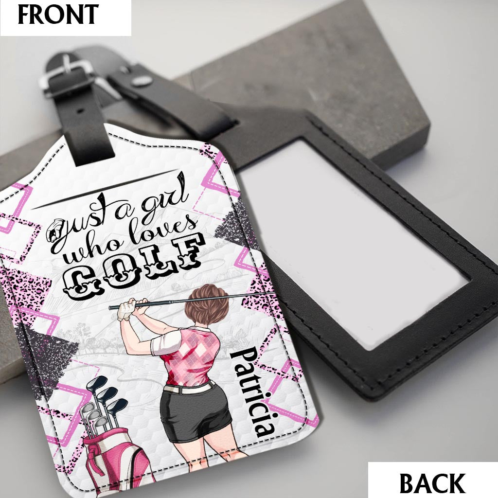 Just a girl - Personalized Golf Leather Luggage Tag