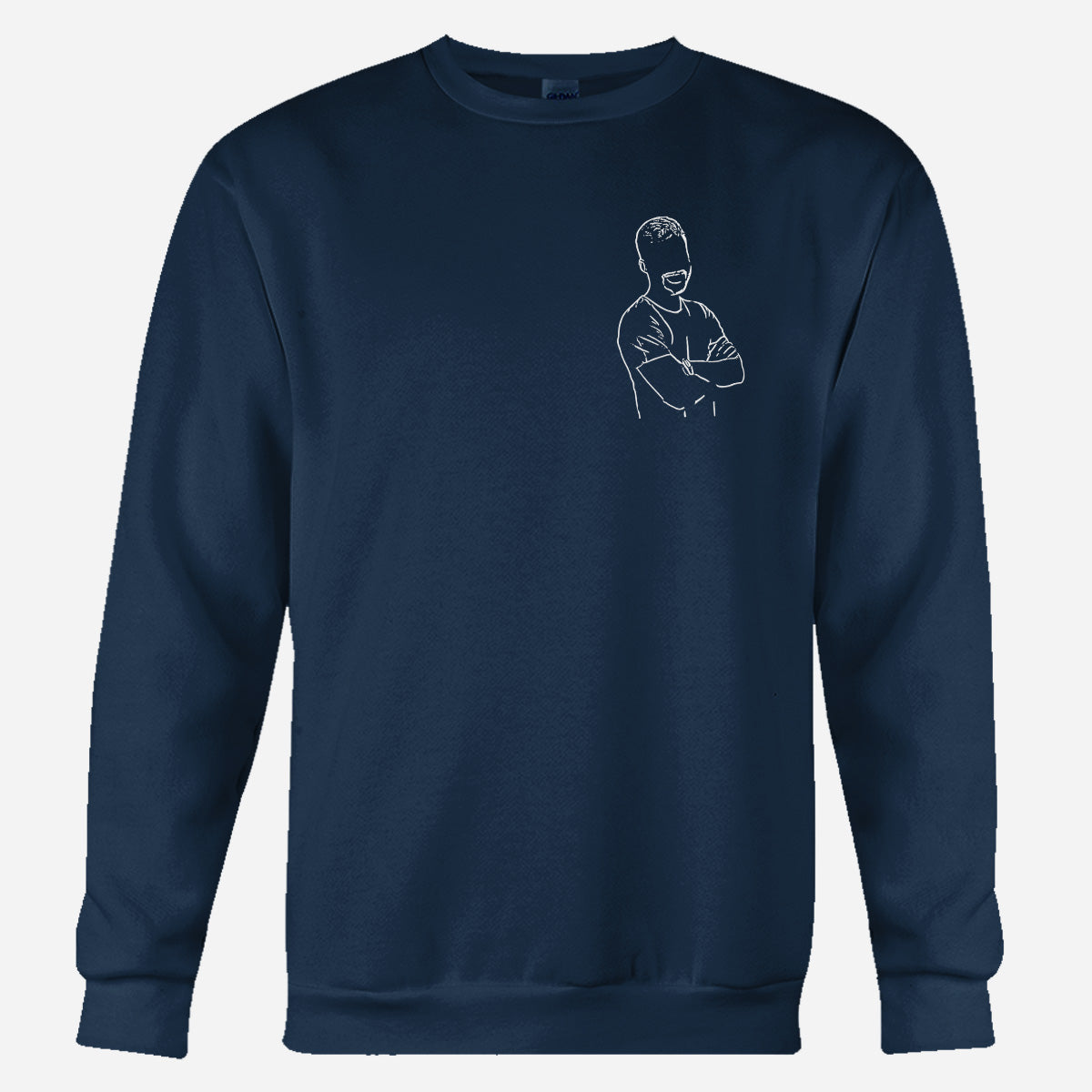 Custom Line Art - Personalized Son Embroidered Sweater