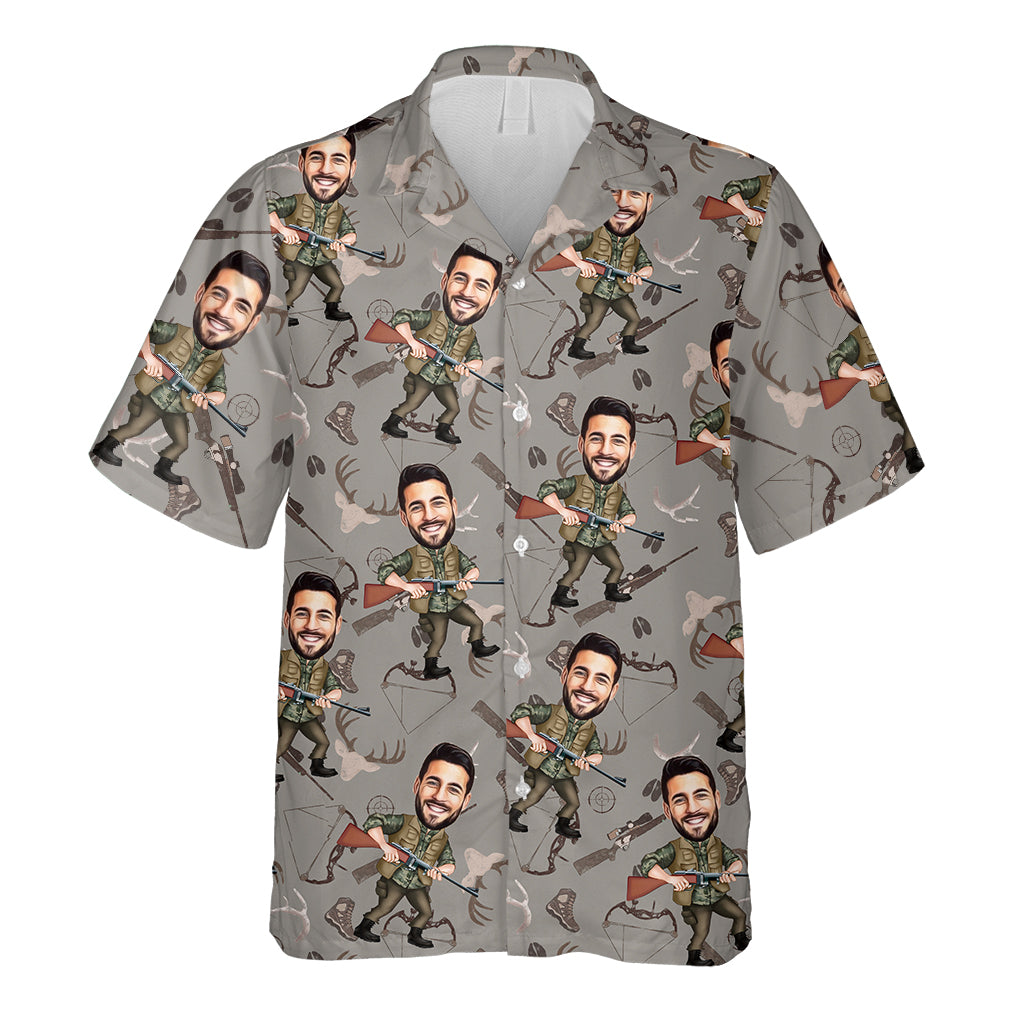 Photo Inserted Funny Hunting - Personalized Hunting Hawaiian Shirt