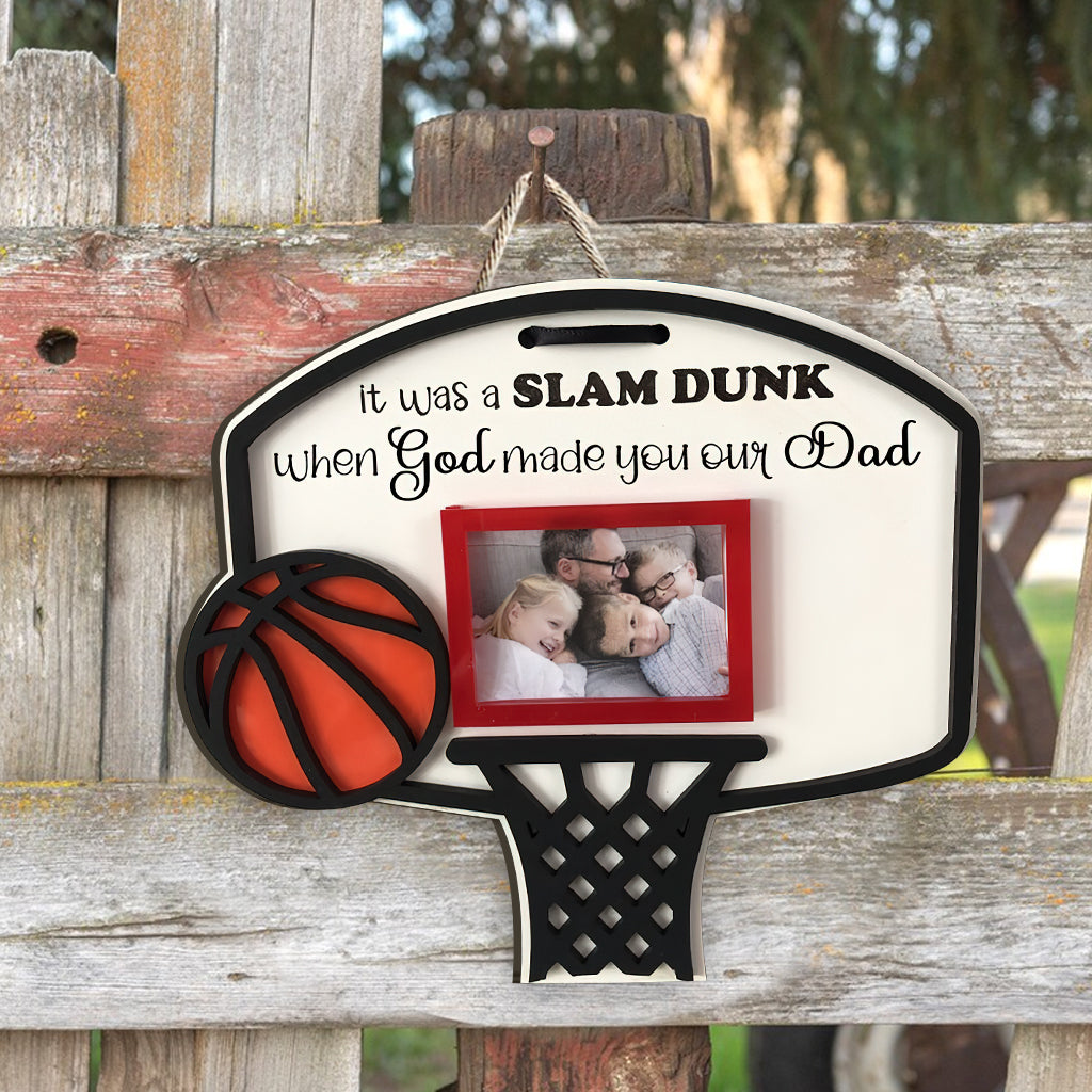 Basketball Dad - Personalized Basketball Custom Shaped Wood Sign