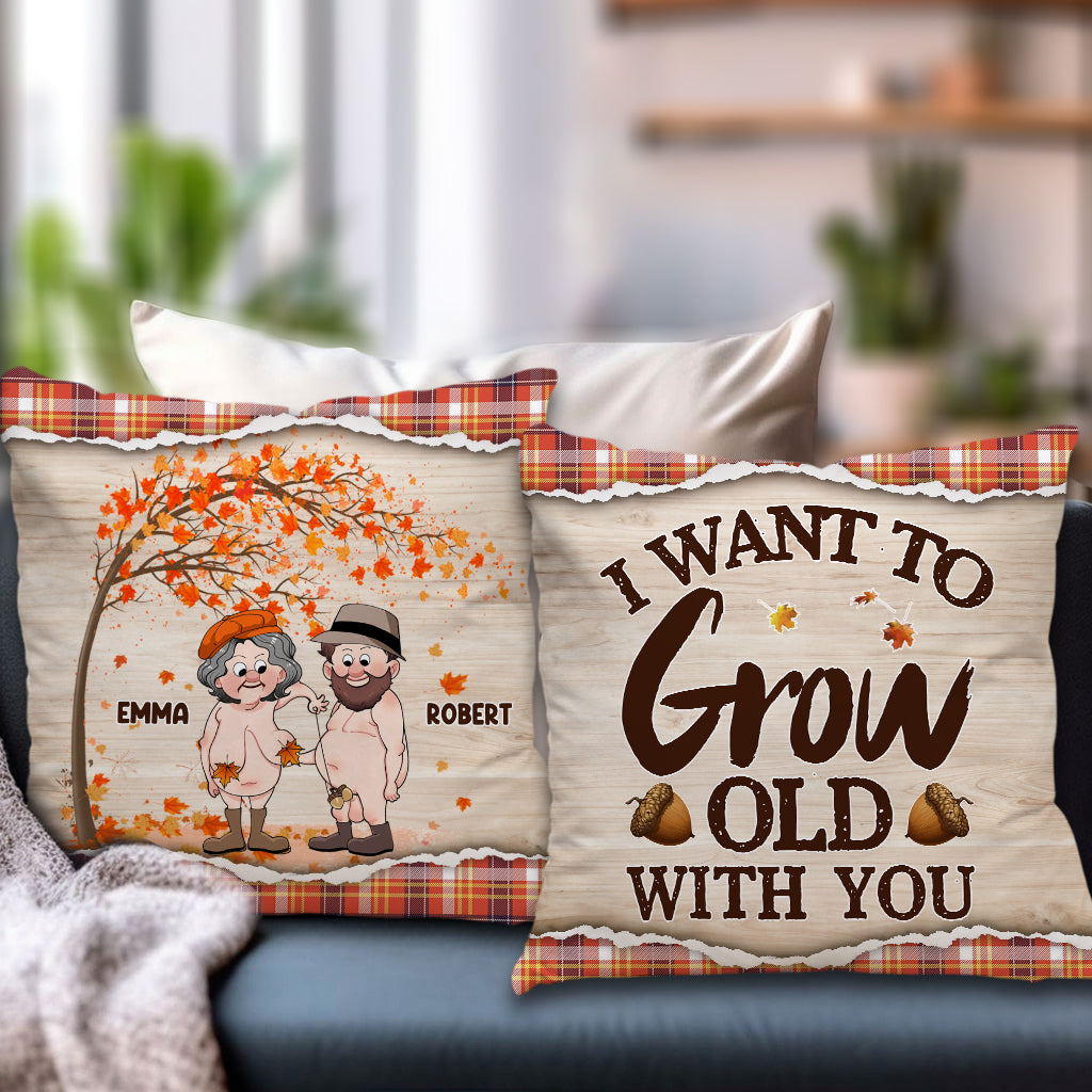 I Want To Grow Old With You - Personalized Couple Throw Pillow