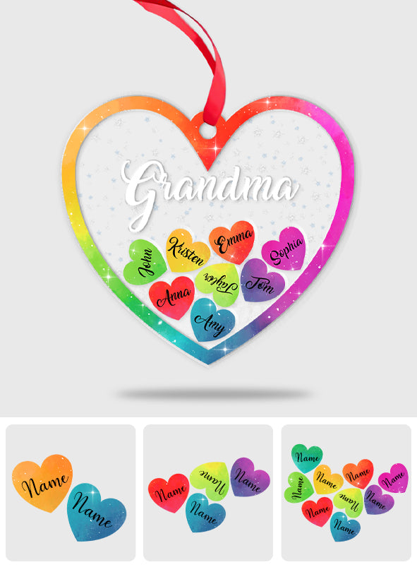 Grandma And Grandchildren - Gift for grandma - Personalized 3 Layered Shaker Ornament