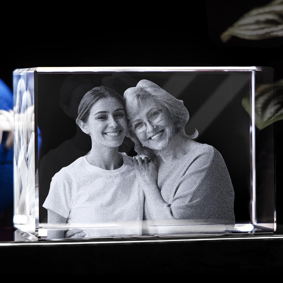 Blessed To Be Called Grandma - Gift for grandma - Personalized Laser Engraving 3D Cuboid Shaped Crystal Lamp