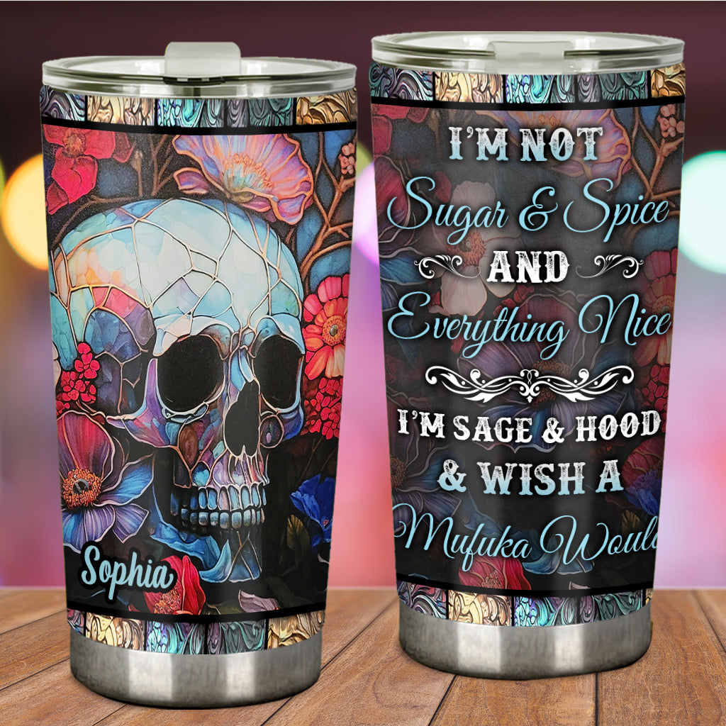 Floral Skull - Personalized Skull Tumbler