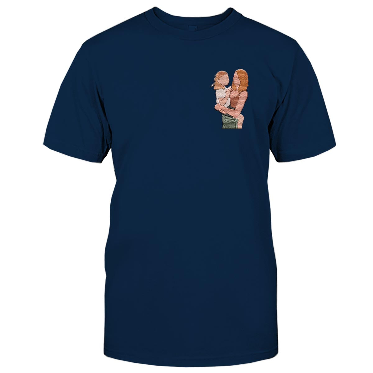 Custom 2D Photo - Personalized Step Mom Embroidered T-shirt