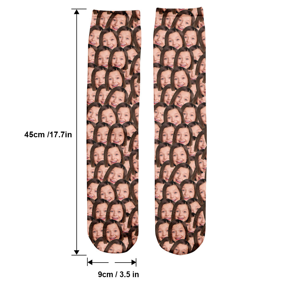 Customizable Printed Face - Personalized granddaughter Socks