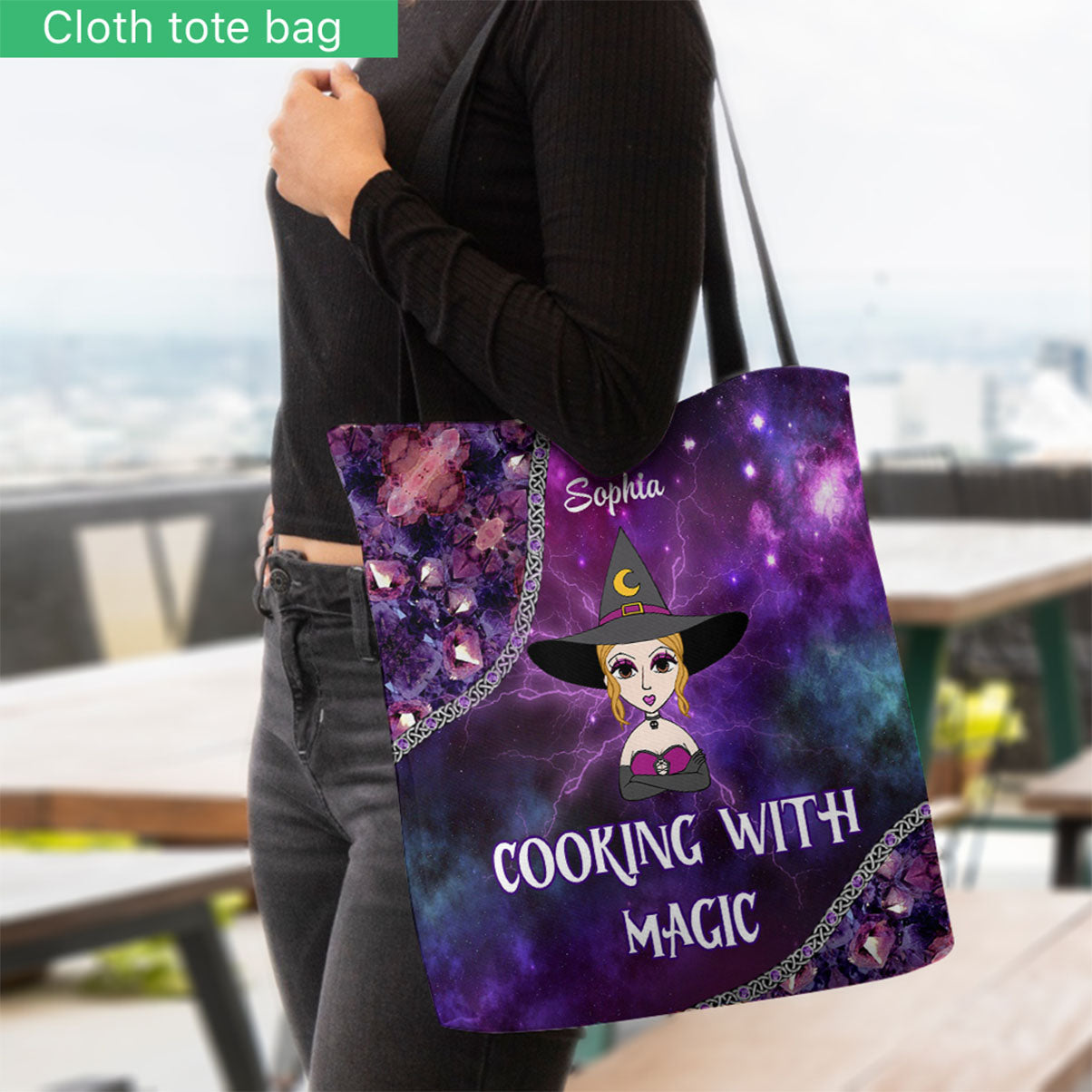 Cooking With Magic - Personalized Witch Tote Bag