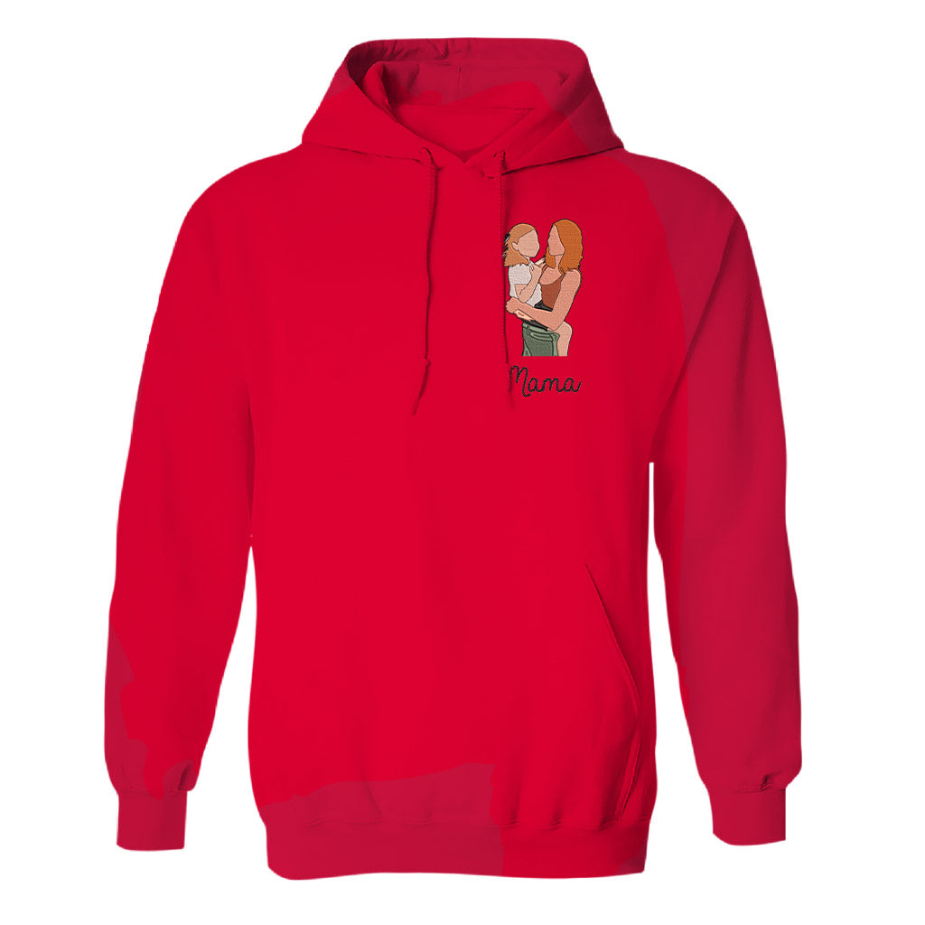 Custom 2D Photo - Personalized Step Mom Embroidered Hoodie