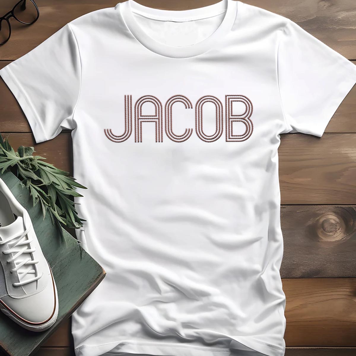 Custom Name - Personalized Step Dad Embroidered T-shirt
