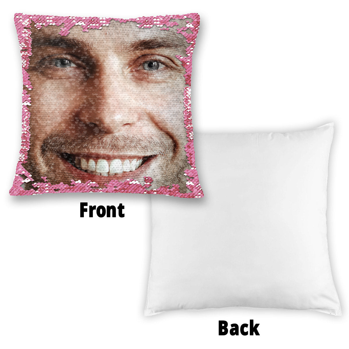 Funny Custom Face Sequin Pillow - Gift for husband, wife, boyfriend, girlfriend - Personalized Sequin Pillow Cover