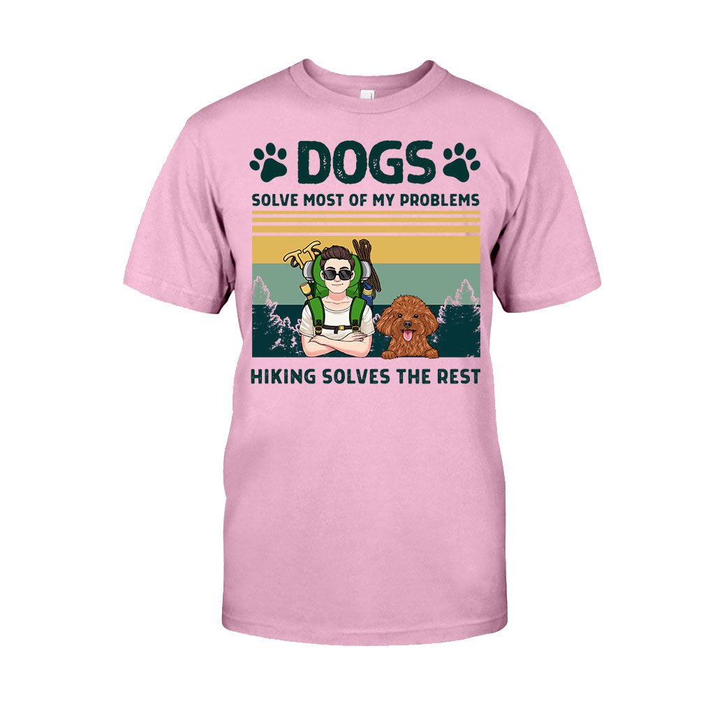 Dogs And Hiking Solve My Problems - Personalized Hiking T-shirt & Hoodie