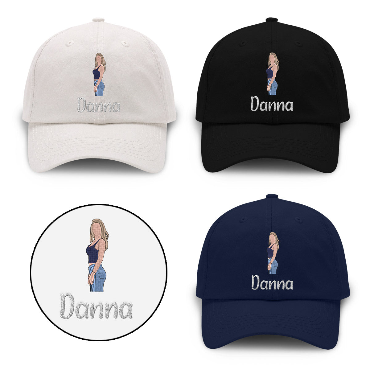 Custom 2D Photo - Personalized Aunt Embroidered Classic Cap