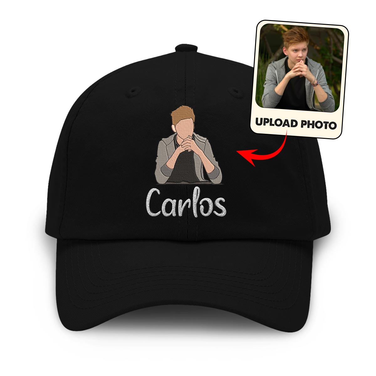 Custom 2D Photo - Personalized grandson Embroidered Classic Cap