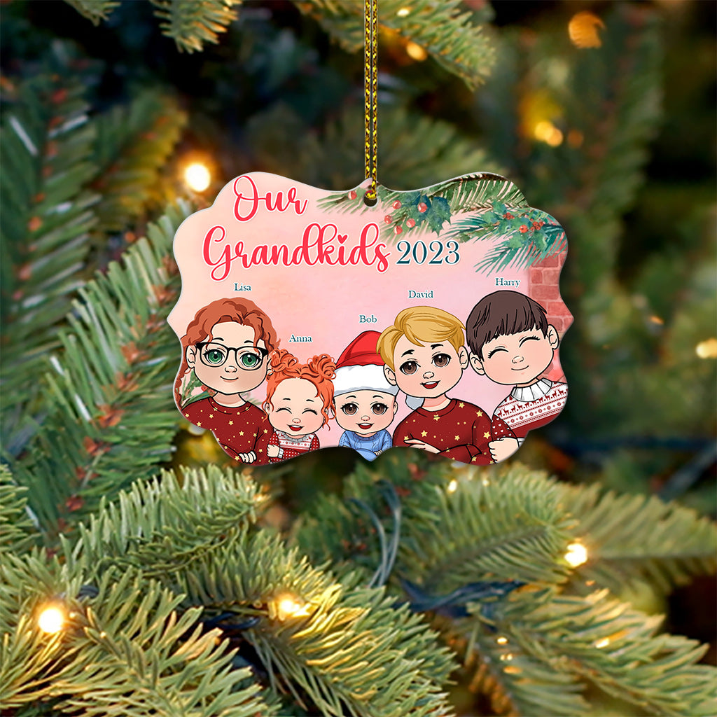 My Grandkids 2023 - Personalized Grandma Aluminium Ornament