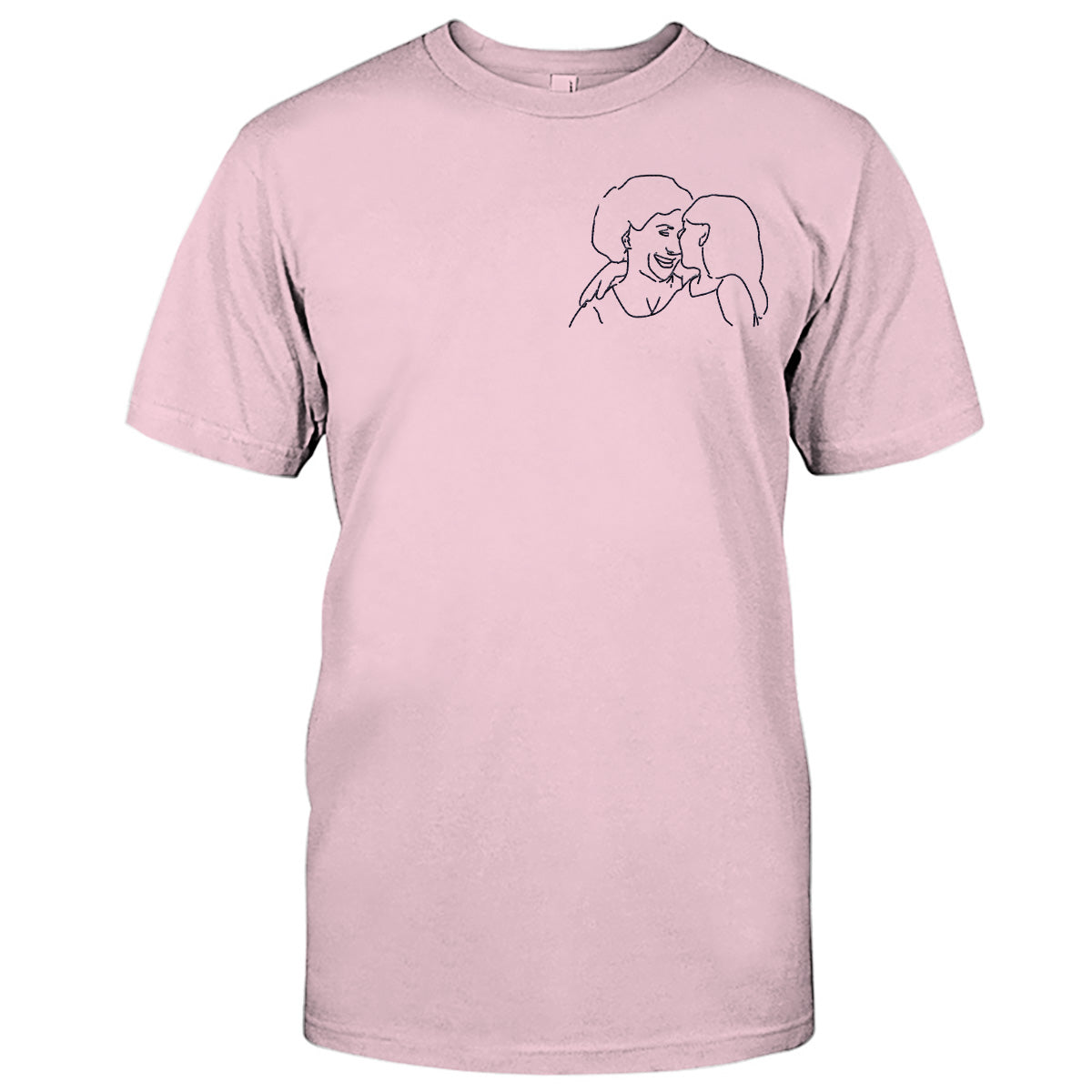 Custom Line Art - Personalized Grandma Embroidered T-shirt