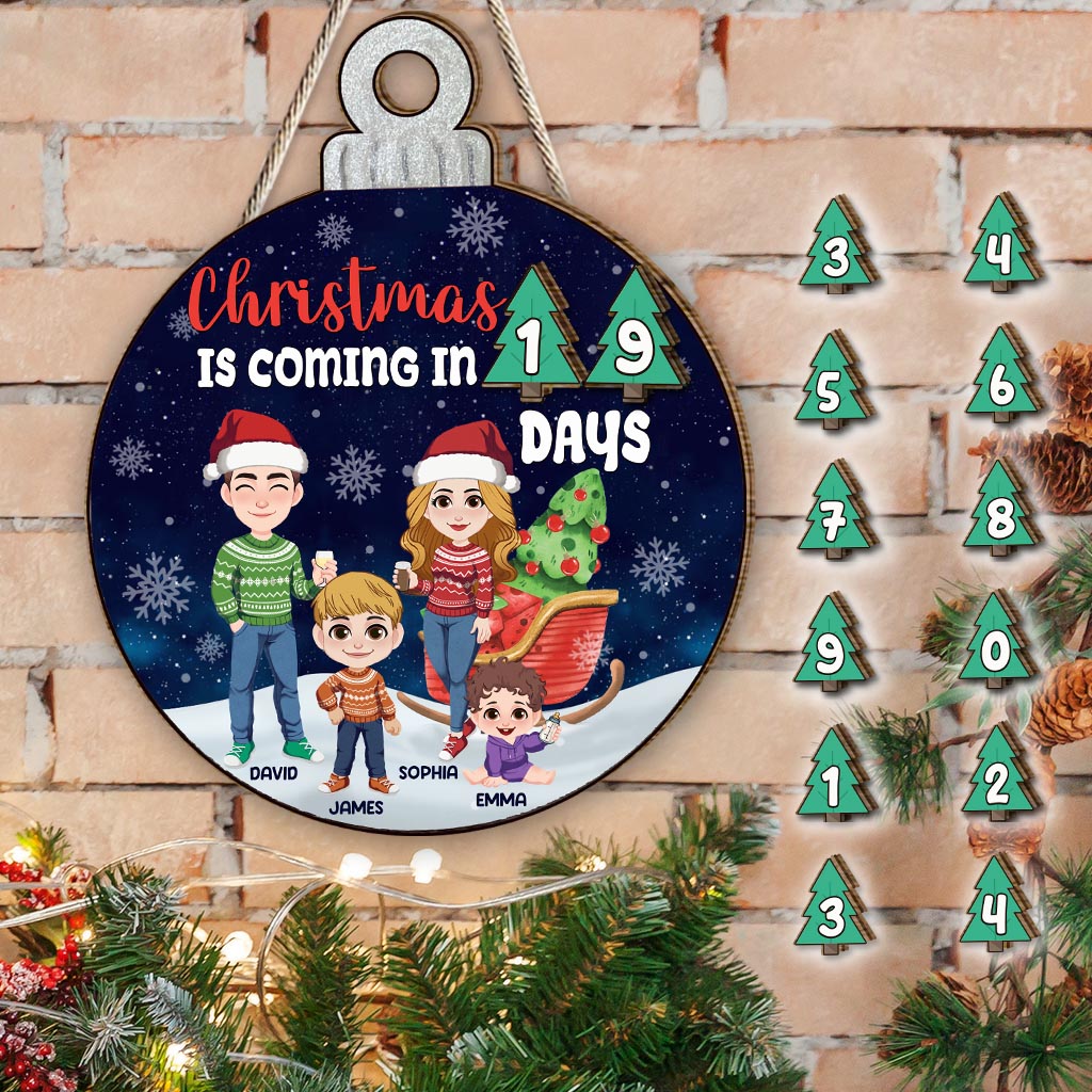Christmas Coming In - Personalized Family Interchangeable Seasonal Wood Sign