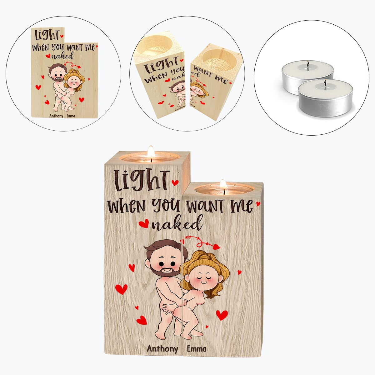 When This Candle Is Lit - Personalized Couple Candle Holder