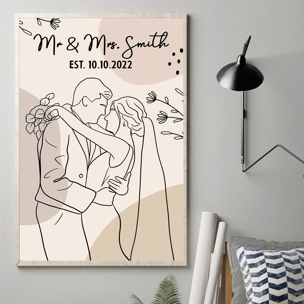 Wedding Aniversary - Personalized Husband And Wife Canvas And Poster