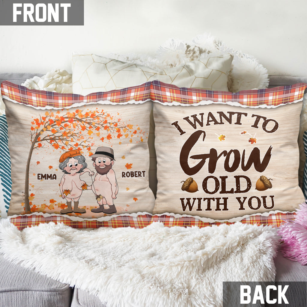 I Want To Grow Old With You - Personalized Couple Throw Pillow