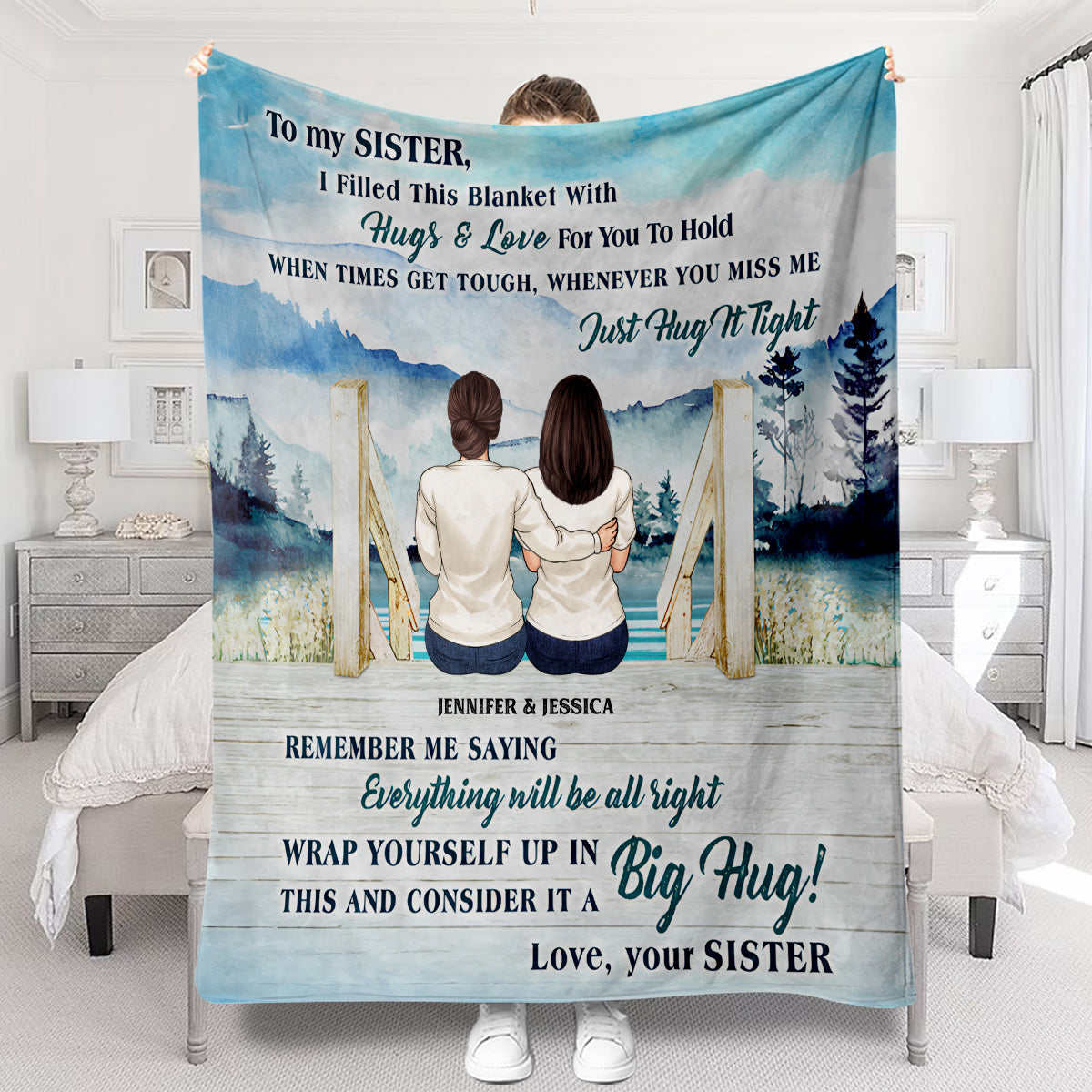 Filled This Blanket With Hugs And Love - Personalized Sister Blanket